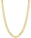 Italian Gold 30" Two-tone Open Curb Link Chain Necklace (3-5/8mm) In Solid 14k Gold & White Gold In Two-tone