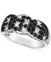 Le Vian Black Diamond (7/8 Ct. T.w.) & Nude Diamond (1/5 Ct. T.w.) Scattered-look Cluster Ring In 14k White In White Gold