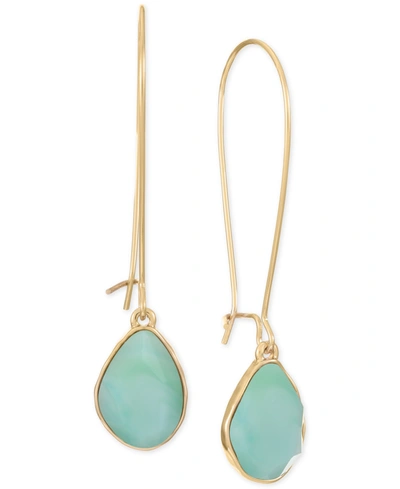 Style & Co Stone Linear Drop Earrings, Created For Macy's In Seafoam Green
