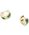 Kendra Scott Small Square Crystal Huggie Hoop Earrings, 0.5" In Green Crystal