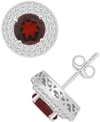 Macy's Rhodolite Garnet (3-1/3 Ct. T.w.) & White Topaz (3/4 Ct. T.w.) Stud Earrings In Sterling Silver (als In Garnet