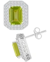 Macy's Rhodolite Garnet (3-7/8 Ct. T.w.) & White Topaz (7/8 Ct. T.w.) Stud Earrings In Sterling Silver (als In Peridot