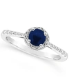 Macy's Sapphire (5/8 Ct. T.w.) And Diamond Accent Ring In Sterling Silver (also In Ruby) In Sapphire