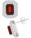Macy's Rhodolite Garnet (3-7/8 Ct. T.w.) & White Topaz (7/8 Ct. T.w.) Stud Earrings In Sterling Silver (als In Garnet
