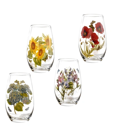 PORTMEIRION BOTANIC GARDEN STEMLESS WINE GLASSES, SET OF 4
