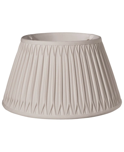Macy's Cloth&wire Slant Shallow Drum With Double Smocked Pleat Softback Lampshade In Cream