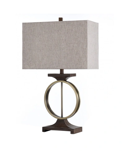 Stylecraft Brass Ring Table Lamp In Oatmeal