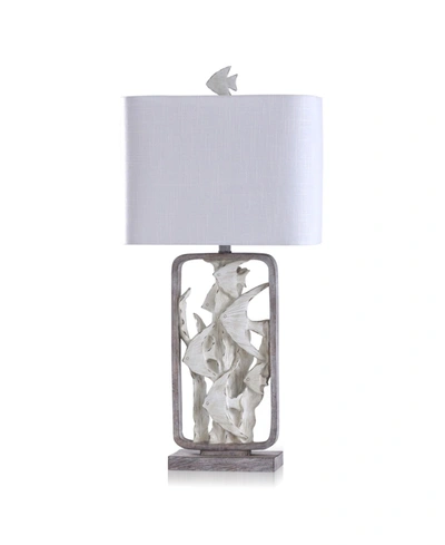Stylecraft 2 Tone Framed Tropical Fish Molded Table Lamp In White