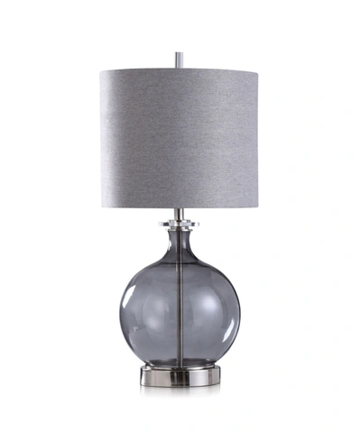 Stylecraft Smoked Glass Globe Table Lamp In Gray