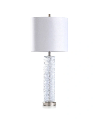 Stylecraft Diamond Textured Glass Table Lamp In White