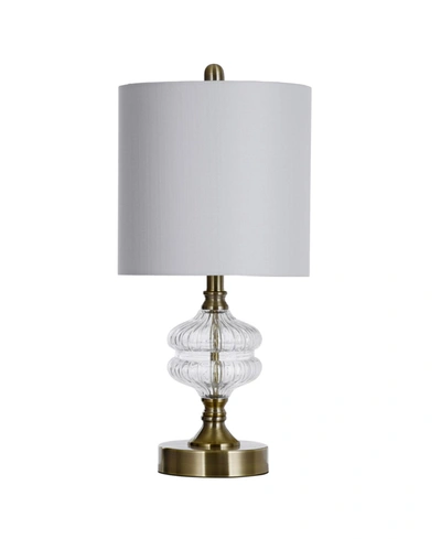 Stylecraft Traditional Satin Brass Table Lamp In White