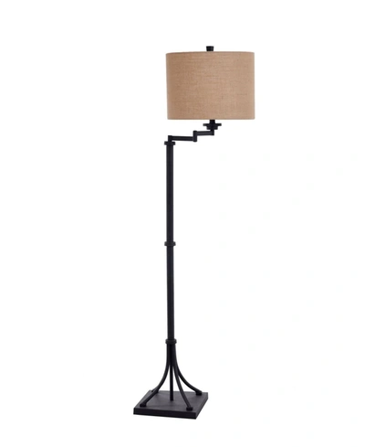 Stylecraft Tipton Farmhouse Swing Arm Floor Lamp In Tan