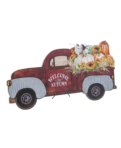Gerson International Painted Truck With Fall Filled Bed, 31.5" In Red