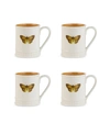 Portmeirion Botanic Garden Amber Tankard Mug Set, 4 Piece In White
