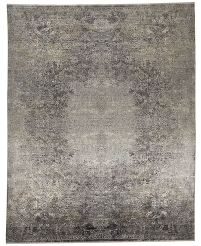 Simply Woven Sarrant R3964 Brown 2'8" X 10' Runner Rug In Stone