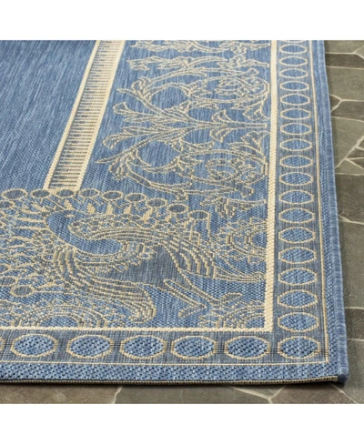 Safavieh Courtyard Cy2965 Blue And Natural 8' X 11' Outdoor Area Rug