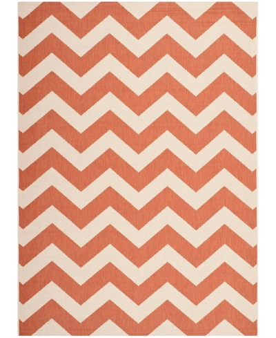 Safavieh Courtyard Cy6244 Terracotta And Beige 6'7" X 9'6" Outdoor Area Rug In Red