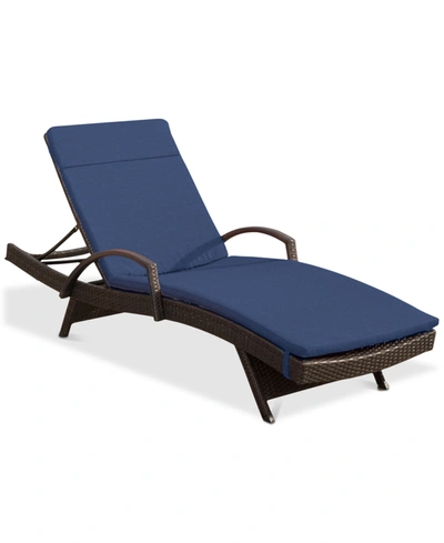 Noble House St. Thomas Outdoor Chaise Lounge In Brown