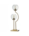Stylecraft 2 Steel Brass Poles With Clear Glass Globe Desk Lamp In Clear