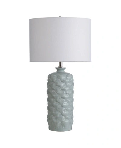 Stylecraft Round Textured Ceramic Table Lamp In White