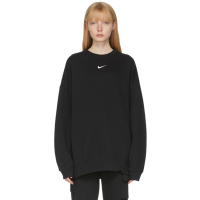 Nike Black Oversized Sportswear Essential Sweatshirt In Black/white