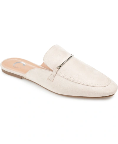 Journee Collection Ameena Womens Faux Suede Slip-on Mules In Beige