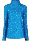 Moncler Patterned Roll Neck Top In Blue