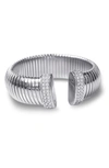 Cz By Kenneth Jay Lane Pave Cz Open Cuff Bracelet In Clear/ Silver