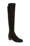 Stuart Weitzman Nappa Leather And Fabric Celia Knee Boots In Black Suede Stretch