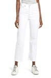 Ag Alexxis High Waist Raw Hem Ankle Straight Leg Jeans In White