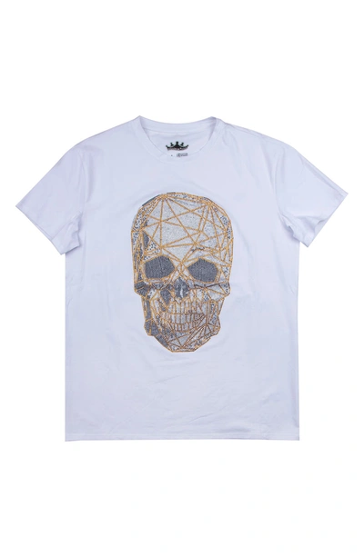 X-ray Stone Skull Graphic T-shirt In White