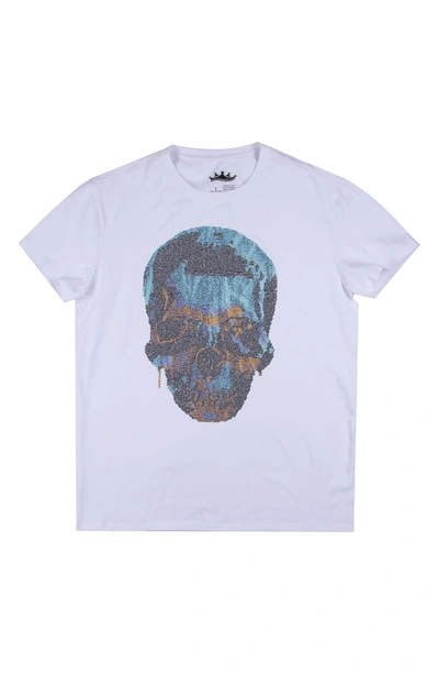 X-ray Gold Drip Skull Graphic T-shirt In White