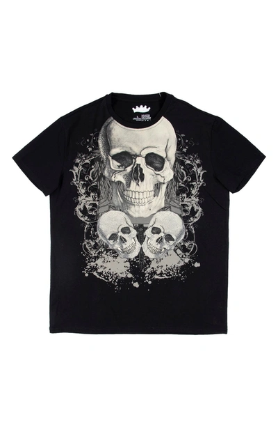 X-ray Stone Skull Graphic T-shirt In Black