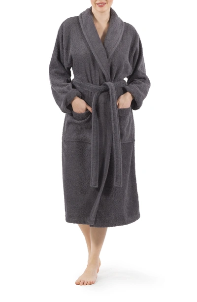 Linum Home Textiles Unisex Terry Cloth Bathrobe In Grey