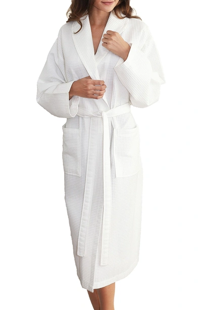 Linum Home Textiles Waffle Weave Bathrobe In White