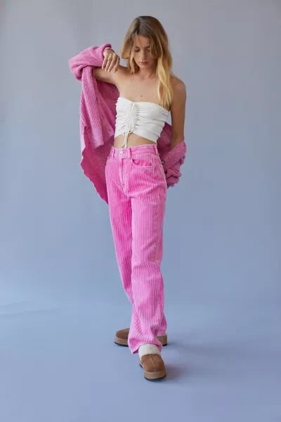 Bdg High-waisted Baggy Corduroy Pant In Berry ModeSens