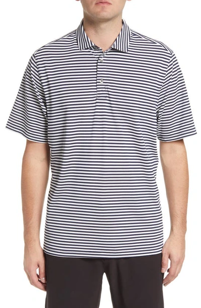 Cutter & Buck Virtue Eco Piqué Stripe Polo In Navy Blue