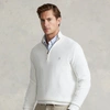 Ralph Lauren Mesh-knit Cotton Quarter-zip Sweater In Deckwash White