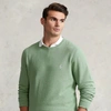 Polo Ralph Lauren Mesh-knit Cotton Crewneck Sweater In Backyard Green Heather