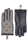 Tory Burch Women's T Monogram Toggle Gloves In Navy