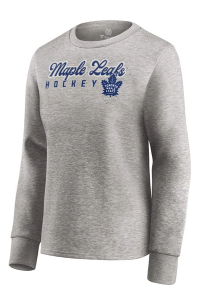 Fanatics Women's  Branded Heathered Gray Toronto Maple Leafs Fan Favorite Script Pullover Sweatshirt
