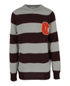 Opening Ceremony Logo Patch Striped Sweater In Grey