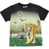 Molo Tiger Print Organic Cotton T-shirt In Green