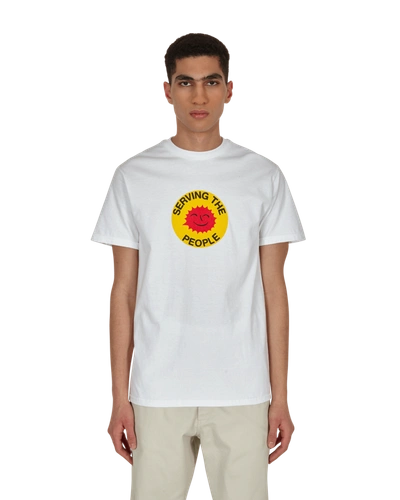 Serving The People Smiley Face T-shirt In White