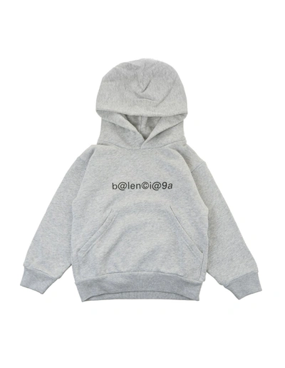 Balenciaga Kids Logo Printed Hoodie In Grey