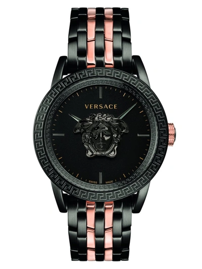 Versace Palazzo Empire Quartz Black Dial Mens Watch Verd00618 In Black,gold Tone,pink,rose Gold Tone,two Tone