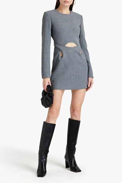 Dion Lee Cutout Mlange Crepe Mini Dress In Gray | ModeSens