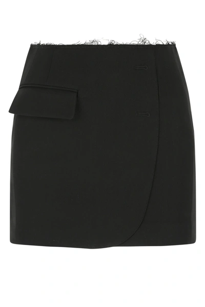 Vetements Virgin Wool Mini Skirt In Black