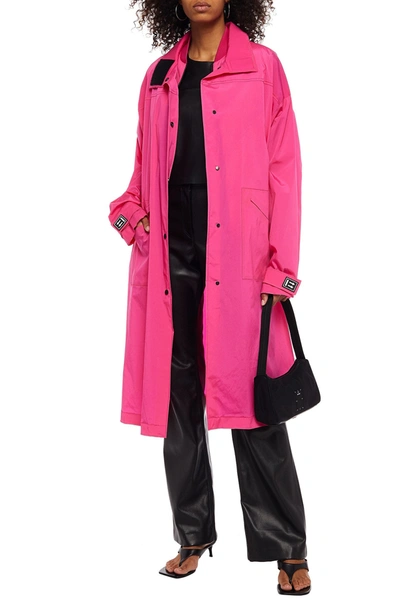 Off-white Logo-appliquéd Oversized Stretch Raincoat In Pink