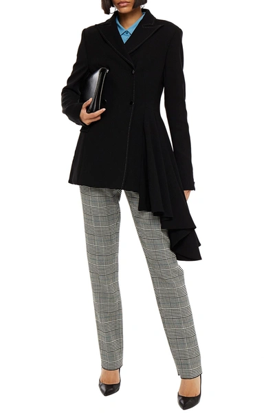 Off-white Asymmetric Printed Twill Jacket In Black